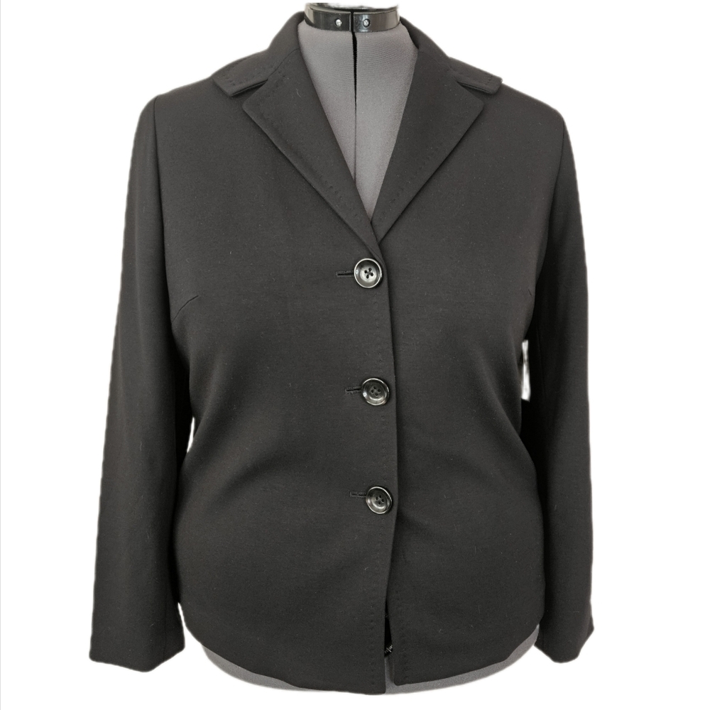 Coldwater Creek Black Ponte Blazer Women's 18 Office Business Casual Stretch